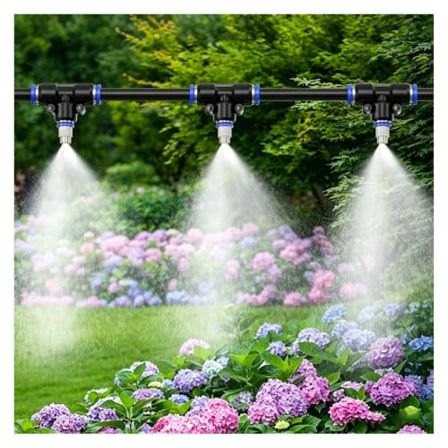 Outdoor Drip Irrigation Kit with Mist Nozzles, Patio Water Spray Set