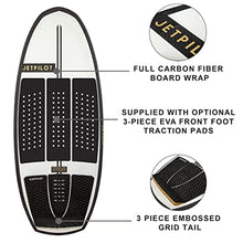 Jet Pilot Freeboard Division Black Flag Wake Surfboard 4ft 4in - EVA Traction Pads Quad (4) Fin, Carbon Fiber Base