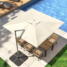 MXJCKSOQ 10'X13' Square Patio Umbrella Canopy - UV Protection 8 Ribs Cantilever Replacement Cover for Garden Outdoor Parasol Top Weather-Resistant Fabric,Grey-300x300cm(10x10ft)