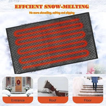 ZRUTIMI Heated Snow melt pad Snow melt and ice pad with Power Cord in Winter Outdoor Heated Driveway pad Stairs, Steps, doorways, Sidewalks, garages, Decks(4Pcs,10inx35.4in (25.4x90cm))