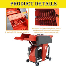 HQHAOTWU 4-Blade Hay Cutter and Kneading Machine Red