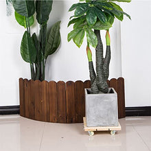 VgtHK Wooden Flower Pot Tray, Creative Retro Flower Pot Tray, Carbonized Round Flower Bracket, Removable Tray Universal Wheel,Rectangle,60 * 30 Cm,Rectangle-60 * 40 Cm
