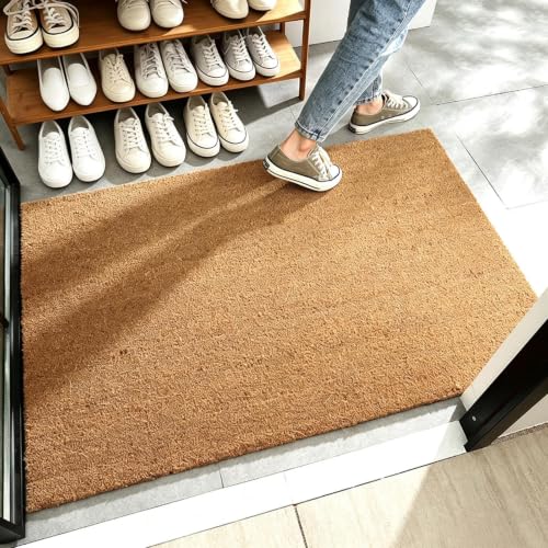 Coco Door Mat With Heavy-Duty Backing Non Slip Dirt Trapper Welcome Doormat