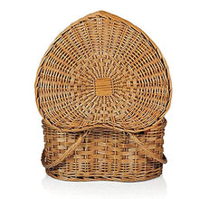 Storage Basket,Insulated Cooler Bag Picnic Outdoor Camping Heart-Shaped Rattan Wicker Foldable Double Handle Design