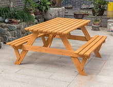 A-Frame Outdoor Patio Deck Garden Picnic Table, Stained