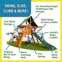 Best in Backyards Supremescape Cedar Wood Swing Set Jungle Gym Green & Yellow Components