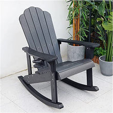 KGBNYSS Arm Chair Outdoor Patio Seating for Adults, All Weather Front Porch Rocking Chair for Outside/Deck/Garden/Pool/Yard, Loads 330lb(Black)