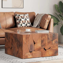 vidaXL Solid Teak Stools/Coffee Table Set of 4 - Fully Handmade Wooden Stools - Multipurpose Retro Design - Brown