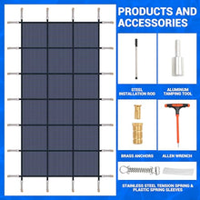Inground Pool Safety Cover, Fit 28ftx48ft Rectangular Pool, Blue High‑Strength PP Mesh with Double‑Layer Straps Triple Stitching, Includes Installation Tools