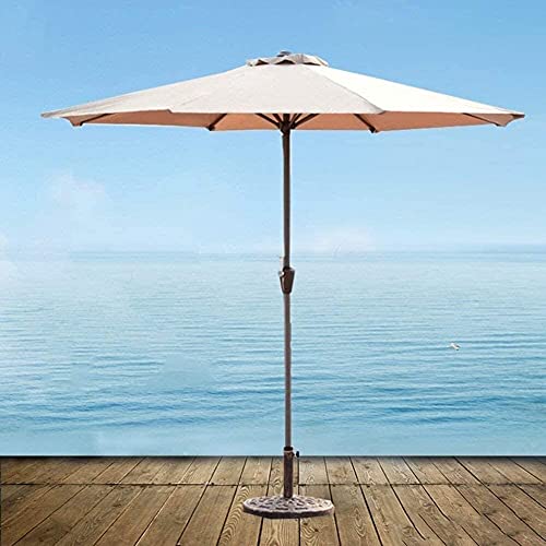 GAORUIFENG Patio Parasol Portable Outdoor Protective Sunshade Outdoor Market Terrace Garden Lawn Table Sunshade Iron UV Protection 210531(Color:Winred) (Offwhite)