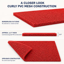 FloorTags Vinyl Mesh Mat 4' x 15', 1/2" Thick, Red