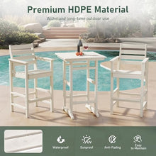 Furnimart 5-Piece Adirondack Bar Height Patio Set, Outdoor Bar Set with Tall Bar Chairs & Table, All-Weather HDPE Furniture with Umbrella Hole for Balcony, Poolside, Backyard, White