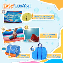 Outsunny Inflatable Water Slide 5-in-1 Bouncy Castle Orange/Blue/Yellow