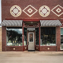 Awntech 6' Dallas Retro (76.5"-24"-36") Straight Slope Fixed Awning with Anodized Arms, Black/White Stripe
