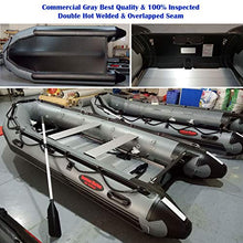 Seamax Ocean380T 12.5 Feet Commercial Grade Inflatable Boat, 5 Pontoon Chambers, Aluminum Floor, V Bottom, Max Support 25HP Motor, Coast Guard Standard Reflective Tapes, Multi-Purpose (Dark Grey)