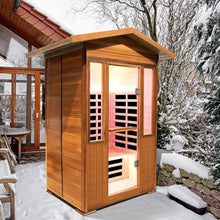 ToTibuy Outdoor Far Infrared Sauna Wood Two-Person Spa 1800W Wood Color