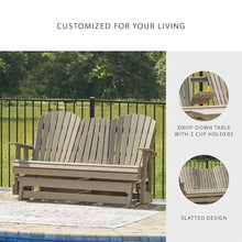 Signature Design by Ashley Hyland Wave HDPE Outdoor Glider Loveseat