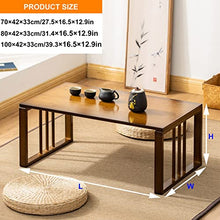 JTYMZYY Coffee Table Vintage Tea Table Low Table Portable Low Picnic Table Japanese Floor Tea Table Laptop Tatami Table Multifunctional Low Table (Color : Brown, Size : 100x42x33cm)