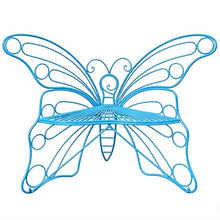 LIKANGLONGJU Butterfly Outdoor Garden Bench Heavy Duty Cast Iron 573 lbs Capacity 47 Inch Wide Seating for Patio Porch Backyard Street and Park(Blue)