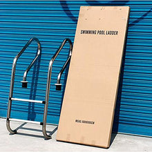 Swimming Pool Escalator Stainless Steel 2-Stage Stepped Entrance Ladder Upper and Lower Swimming Pool Safety handrails Used at The Pool Wall (Silver 50x28x130cm)