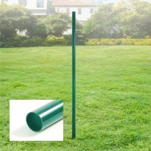 Fencer Wire 8 FT Green Chain Link Fence Terminal Post, Terminal Post with 2-3/8” Outside Diameter, Chain Link Fence Parts, Hardware, Accessories, Pack of 10