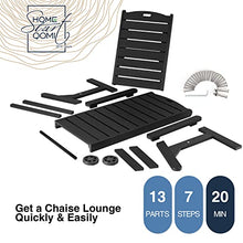 hOmeQomi Lounge Chair Set of 4 Adjustable Backrest All Weather Waterproof Black