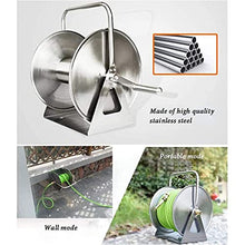FKTHYO Wall Mount Metal Garden Hose Reel, Portable Stainless Steel Hanger Box for Car Patio Cleaning Yard Farm and Patio