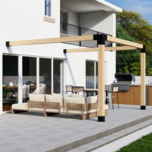 DIY Attached Pergola Bracket Kit - 6x6 Posts - Build Up to 12' x 12' - Steel Hardware Only