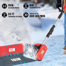 16-Inch Cordless Snow Shovel, Battery Powered Snow Blower,4.0 Ah Battery Pack, and Quick Charger Included，for Driveway, Patios, Sidewalks,Green-2Battery