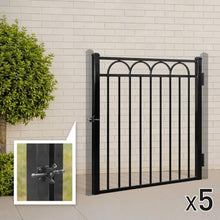 Fencer Wire 5-Pack Heavy Duty Arc Metal Fence Gate, 4FT x 4FT Rust-Resistant Steel Garden Gate for Yard, Pool, Patio & Residential Fencing