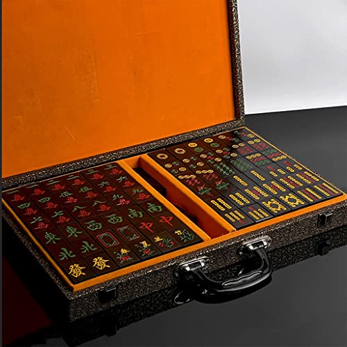 SHATONG Vintage Mahjong Set 144 Tiles with Dice and Spare Tiles