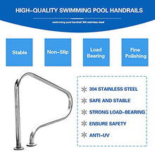 MSHOSAC Stainless Steel Pool Handrail, Non-Slip Safety Rail for Swimming Pools, Rust-Resistant, Easy Install Support