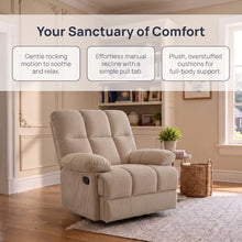 NicBex Queen Manual Rocker Recliner Chair with Adjustable Backrest, Camel