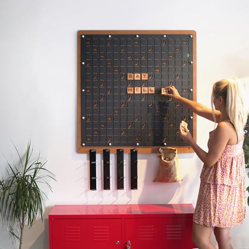 Archtwain Magnetic Wood Scrabble Game Board Giant Wall-Mounted Decor