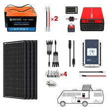 ACOPOWER 200Ah Battery 800W Solar Power System: 2PCS 100Ah Lithium Batteries+1500W Inverter+4PCS 200W Mono Solar Panels+60A MPPT Controller, for RV Boat 12V Off Grid Complete Solar Kit