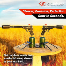 GRILLBLAZER GrillGun and Su-VGun Combo Set - GrillGun, Su-VGun, 8' Hose, 2 Stands - Grilling and Culinary Torch - BBQ Tools