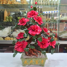 YXIANG56Q Fake Plants Desktop Display - Artificial House Plants Decoration Peony Flower Jade Ornaments Bonsai Tree
