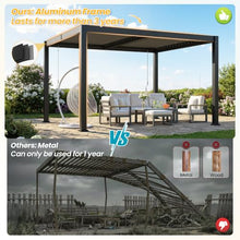 10'x12' Pergola with Adjustable Louvered Roof and Aluminum Frame