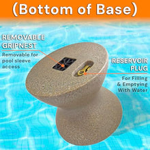 DUNNRITE ShadeTable in Pool Umbrella Table, Fits 1.5" Pool Umbrella for Inside of Pool, Outdoor Side Table Use on Patios, Docks, in-Water up to 12" Deep, Made in USA, Sandstone