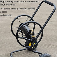 FKTHYO Garden Hose Reel Heavy Duty,Agricultural Irrigation Portable Hand-Push Hose Cart with Rollers, Outdoor Car Cleaning Hose Truck with Hose Spray Gun,50M (50M)