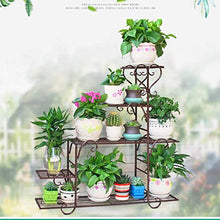 MIIKHI Metal Plant Stands Plant Stands Plant Holder for Flower Stands for Bronze Multi Plant Ladder Shelf Filling Bonsai Large Flowerpot Stand Indoor Outdoor Display,Brown