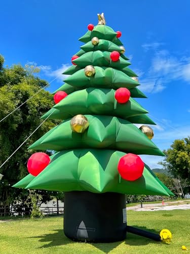 OZIS 26Ft Tall Inflatable Green Tree with Multicolor Boxes and Star Green