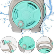 Heavy Duty Water Hose Holder, 15M/50Ft Garden Watering Tool Set, Outdoor Hose Reel Cart with Hose and 6 Pattern Nozzle, Compact Water Pipe Hose Storage Organizer, Makes Garden Tidy,Hose Bracket (Col