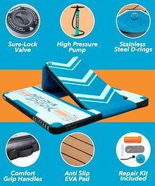 Driftsun Inflatable Floating Dock Platform with Slide 10x8ft