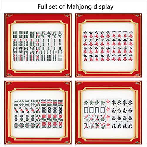 SHATONG Chinese Mahjong Game Set 144 Melamine Tiles Crystal Jade