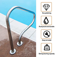 DMCHENGMA Swimming Pool Hand Rail with Installation kit - Easy Mount Non-Slip Pool Safety Products Hand Grab Rail (2 PCS), 31.5 x 8.9 x 18.5 in