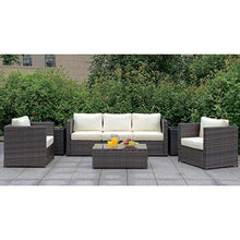 Furniture of America Daley Rattan 4-Piece Patio Sofa Set in Brown and Beige