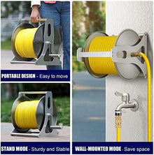 Retractable Hose Cart Garden Water Hose Reel Butler Swivel Bracket, Wall Mount Patio Hoses Rack Storage(40m Water Pipe)