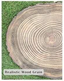 SGeneE Natural Wood Texture Stepping Garden Stones, Wood Pile Dimensional Shape Pathway Walkway Stepping Stone, Decorative Wood Slices Foot Stones Pavers
