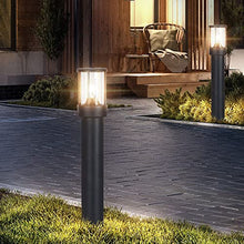 KADELONG External Floor Mount Path Lights E27 1-Light Glass Shade Yard Lamps Outdoor Garden Waterproof Lawn Lights IP65 Outside Pathway Driveway Walkway Lighting Fixture Gray,Chandelier Lighting, B